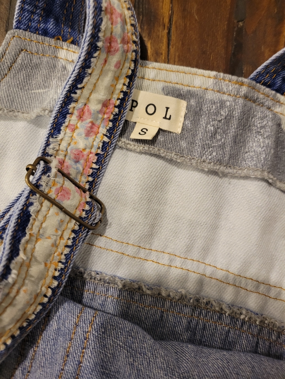 BRAND NEW Three Bird Nest (POL) Blue Denim Jumpsuit with Camouflage Details - Picture 5 of 5